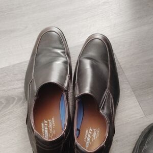 Skechers Men's Espresso Leather Slip-Ons